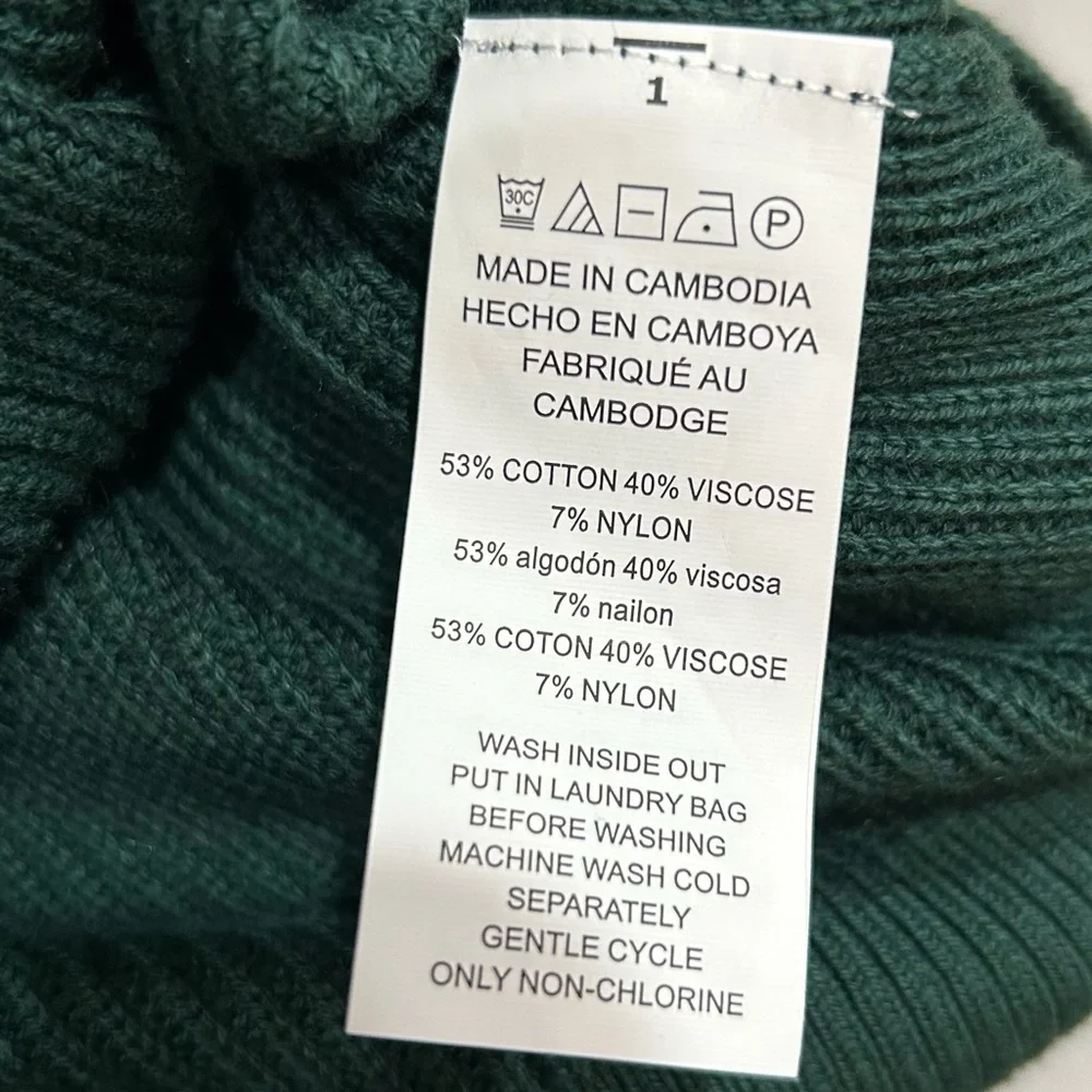 NEW Michael Kors Dark Green Sweater with Gold Shoulder Zippers Size: Small NWT